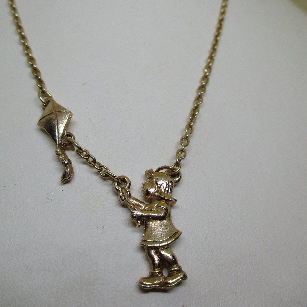 Park Lane Girl Flying Kite Pendant Necklace
